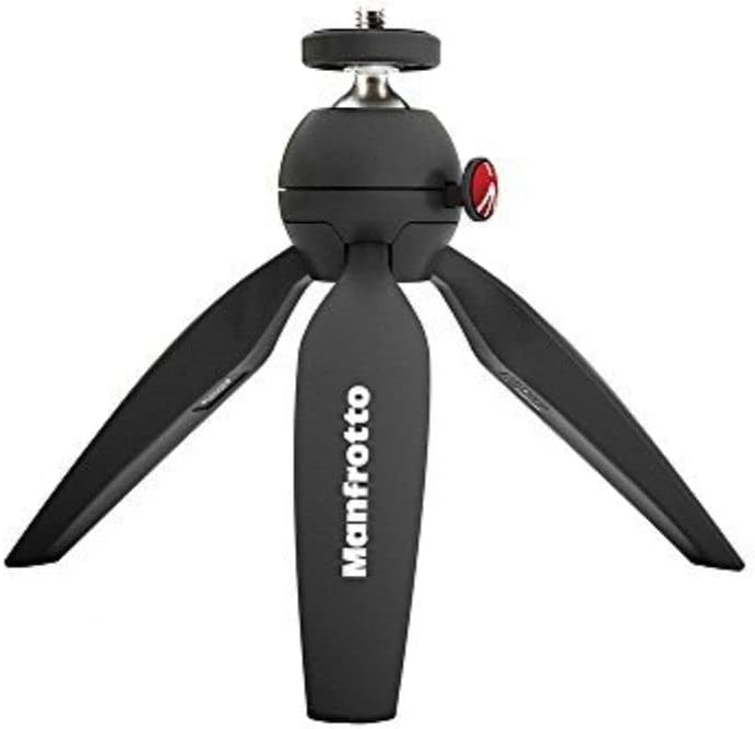 Manfrotto MTPIXIMII-B, PIXI Mini Tripod with Handgrip for Compact System Cameras, for DSLR, Mirrorless, Video, Made in Italy, Technopolymer and Aluminum, Black - Image 1